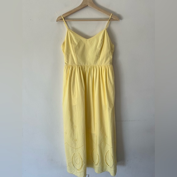 Calypso St.‎ Barth Butter Yellow Eyelet Detail Midi Dress Size 6 - Picture 3 of 13
